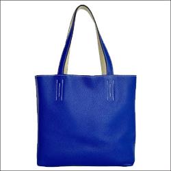 HERMES エルメス ドゥブルセンス28  ブルーエレクトリック/ベトン リバーシブル トート バッグ